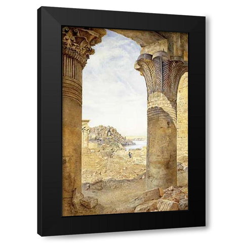 Among The Ruins Black Modern Wood Framed Art Print with Double Matting by Newman, Henry Roderick