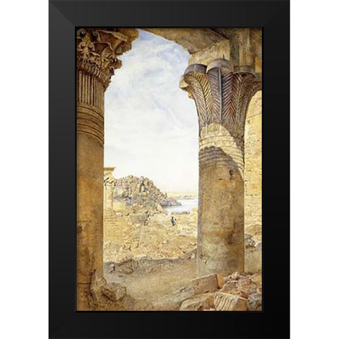 Among The Ruins Black Modern Wood Framed Art Print by Newman, Henry Roderick