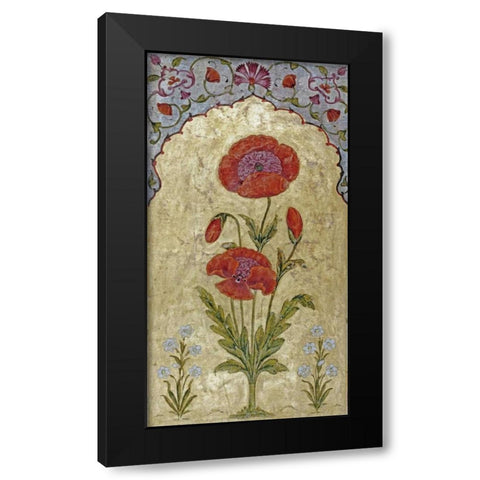 Poppy Blossoms Black Modern Wood Framed Art Print by Oudh