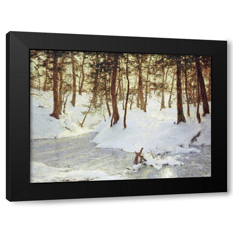 Ice In The Glen Black Modern Wood Framed Art Print with Double Matting by Palmer, Walter Launt
