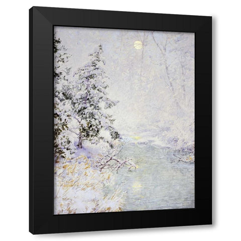 Winter Sun Black Modern Wood Framed Art Print by Palmer, Walter Launt