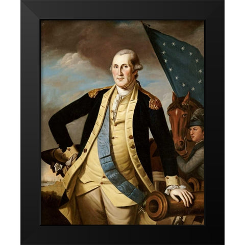 George Washington Black Modern Wood Framed Art Print by Peale, Charles Willson