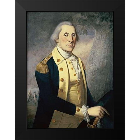 Portrait of George Washington Black Modern Wood Framed Art Print by Peale, James