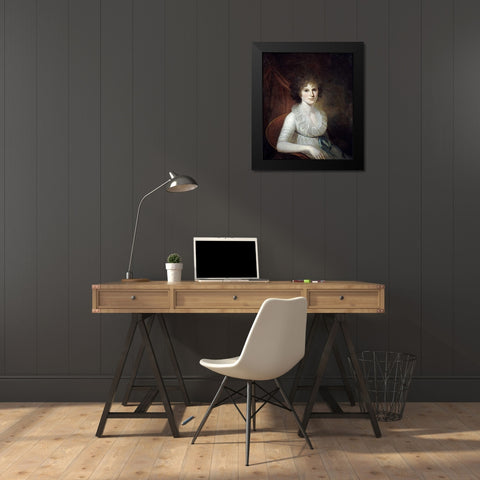 Portrait of Ann Emily Rush Black Modern Wood Framed Art Print by Peale, James