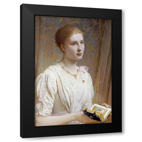 Portrait of Miss Helen Lindsay Black Modern Wood Framed Art Print with Double Matting by Perugini, Charles Edward