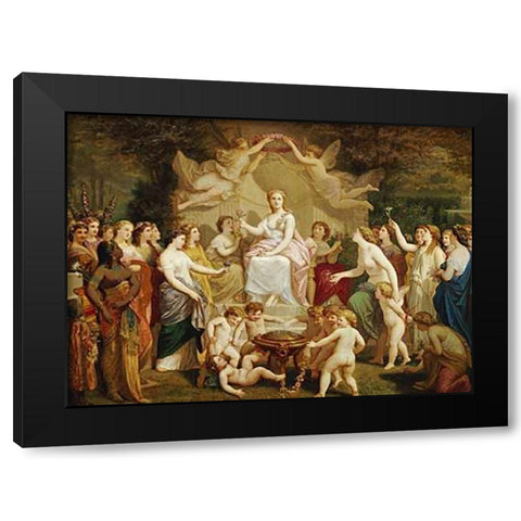 An Allegory of Spring Black Modern Wood Framed Art Print by Picou, Henri Pierre