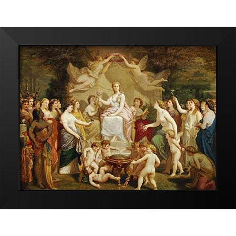 An Allegory of Spring Black Modern Wood Framed Art Print by Picou, Henri Pierre