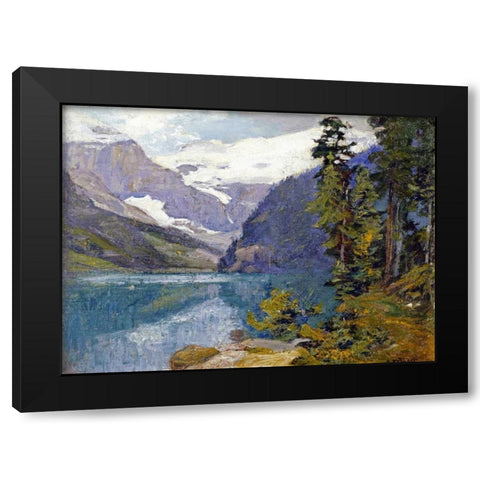 Lake Louise, British Columbia Black Modern Wood Framed Art Print by Potthast, Edward Henry