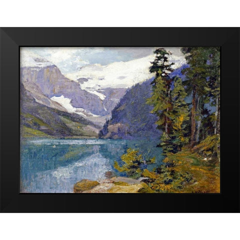 Lake Louise, British Columbia Black Modern Wood Framed Art Print by Potthast, Edward Henry