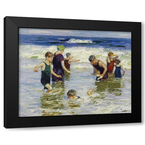 The Bathers Black Modern Wood Framed Art Print with Double Matting by Potthast, Edward Henry