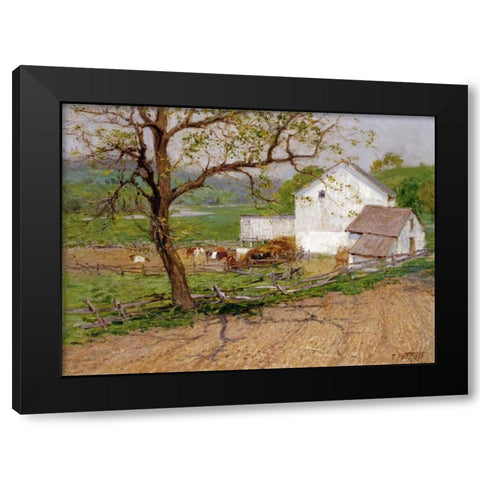 Summer Day Black Modern Wood Framed Art Print by Potthast, Edward Henry