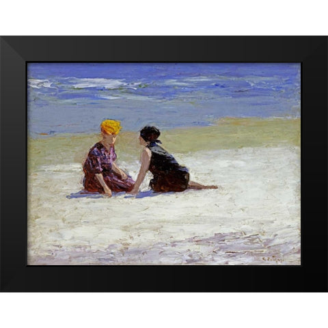 Confidences Black Modern Wood Framed Art Print by Potthast, Edward Henry