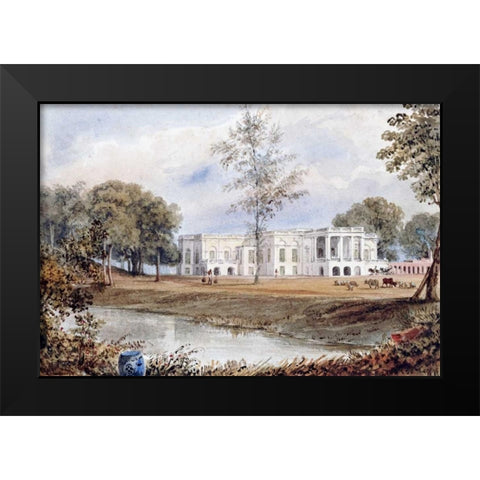 Belvedere House at Alapore Black Modern Wood Framed Art Print by Prinsep, William
