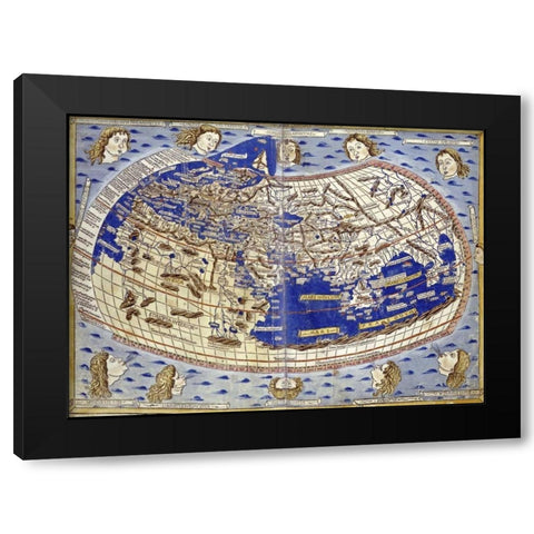 Cosmographia Black Modern Wood Framed Art Print by Ptolemaeus, Claudius