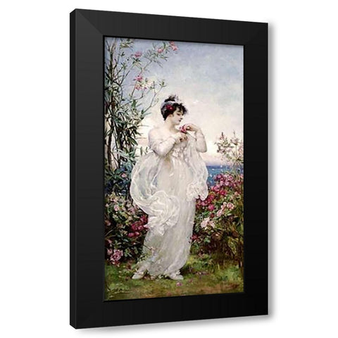 Summer Black Modern Wood Framed Art Print with Double Matting by Rae, Henrietta