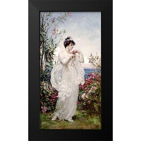 Summer Black Modern Wood Framed Art Print by Rae, Henrietta