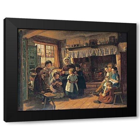 The School Room Black Modern Wood Framed Art Print by Rankley, Alfred