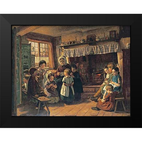 The School Room Black Modern Wood Framed Art Print by Rankley, Alfred