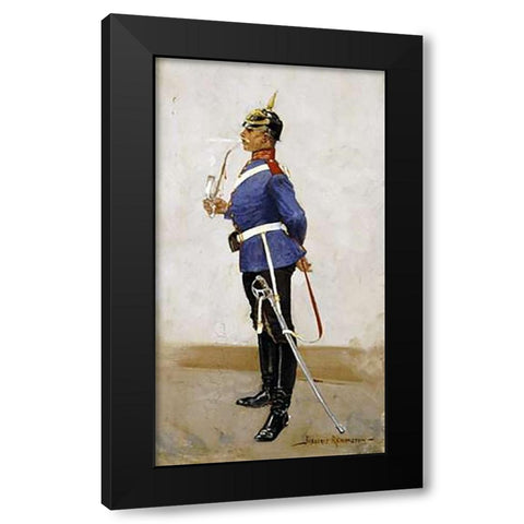 Infantry Officer, Full Dress Black Modern Wood Framed Art Print by Remington, Frederic