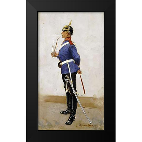 Infantry Officer, Full Dress Black Modern Wood Framed Art Print by Remington, Frederic