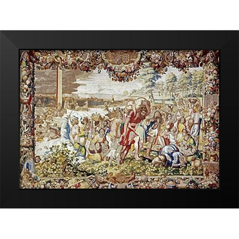 The Drowning of The Egyptians After The Crossing of The Red Sea Black Modern Wood Framed Art Print by Reydams, Heinrich