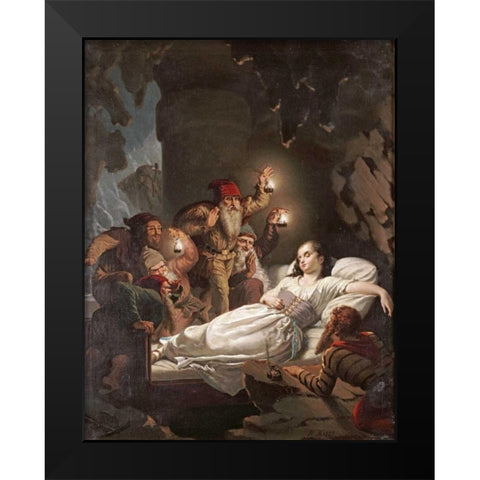 Snow White Black Modern Wood Framed Art Print by Risse, Roland