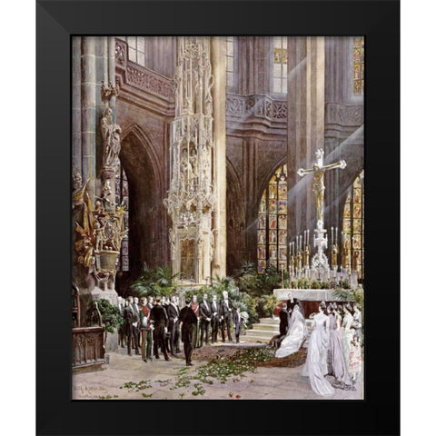A Wedding, Jacobi Church, Nuremberg Black Modern Wood Framed Art Print by Ritter, Wilhelm