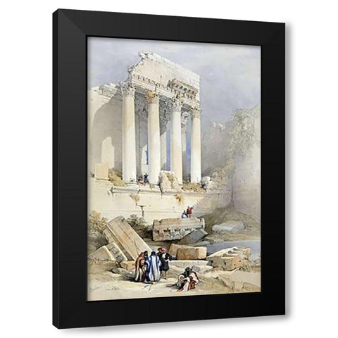 The Western Portico, Baalbec Black Modern Wood Framed Art Print by Roberts, David