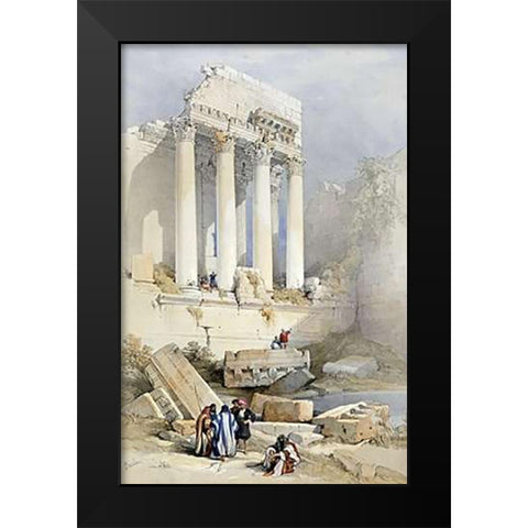 The Western Portico, Baalbec Black Modern Wood Framed Art Print by Roberts, David