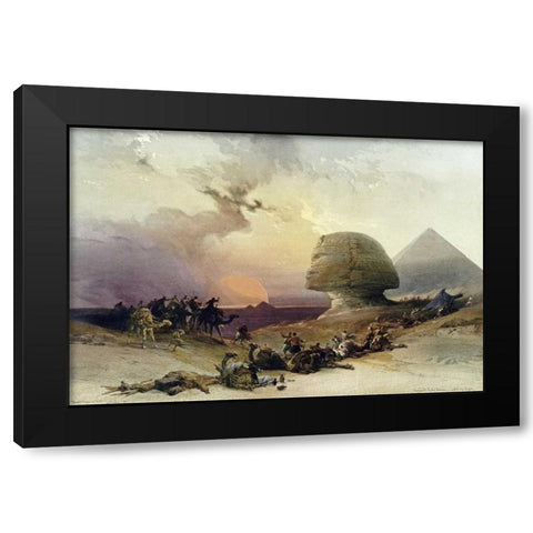 Approach of The Simoom. Desert of Gizeh Black Modern Wood Framed Art Print by Roberts, David