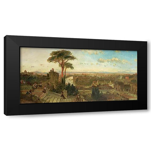Rome - Sunset From The Convent of San Onofrio Black Modern Wood Framed Art Print by Roberts, David