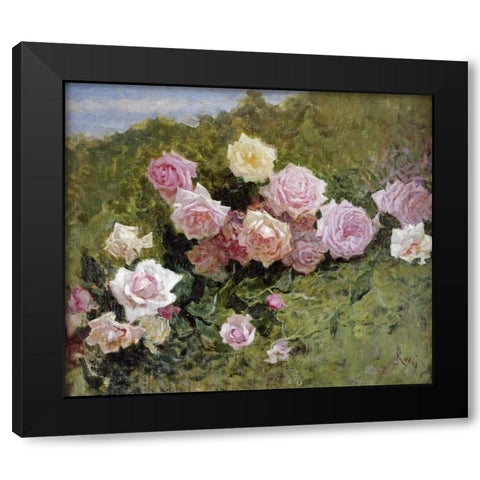 A Study of Roses Black Modern Wood Framed Art Print by Rossi, Luigi