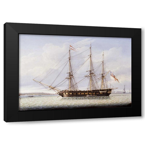 Sloop on The Mersey Black Modern Wood Framed Art Print by Salmon, Robert