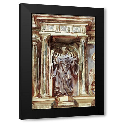 In a Church at Granada Black Modern Wood Framed Art Print with Double Matting by Sargent, John Singer