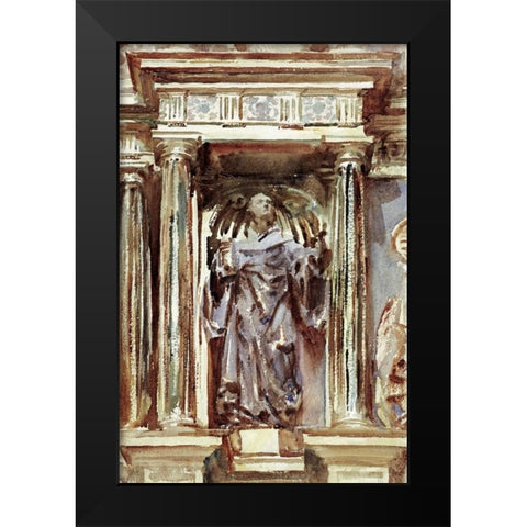 In a Church at Granada Black Modern Wood Framed Art Print by Sargent, John Singer