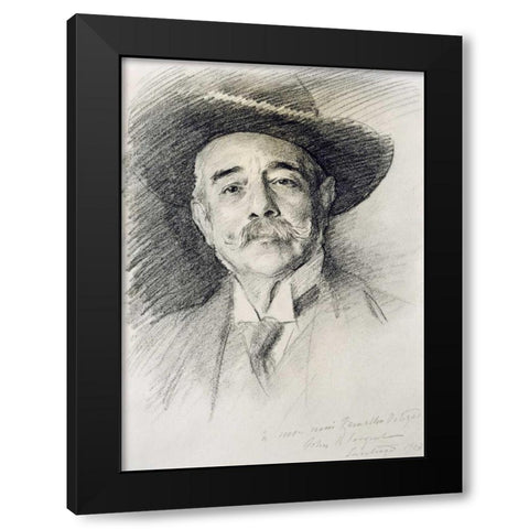 Portrait of Ramacho Ortigao Black Modern Wood Framed Art Print with Double Matting by Sargent, John Singer