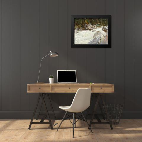 A Torrent in Norway Black Modern Wood Framed Art Print by Sargent, John Singer