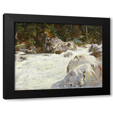 A Torrent in Norway Black Modern Wood Framed Art Print with Double Matting by Sargent, John Singer