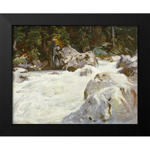 A Torrent in Norway Black Modern Wood Framed Art Print by Sargent, John Singer