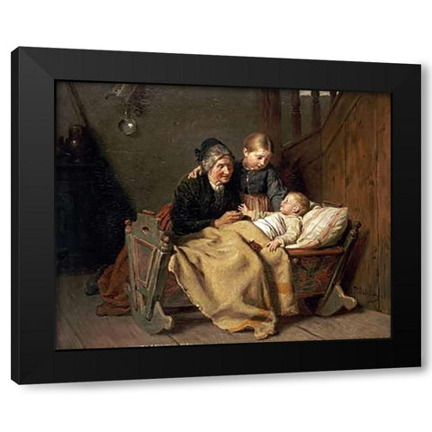 The Centre of Attention Black Modern Wood Framed Art Print with Double Matting by Schlesinger, Felix