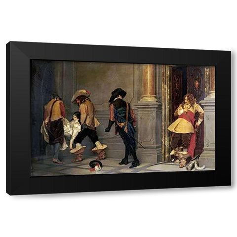 After The Duel Black Modern Wood Framed Art Print with Double Matting by Segoni, Alceste