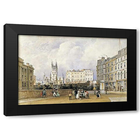 St Saviours Church, Southwark Black Modern Wood Framed Art Print by Shepherd, George Sidney