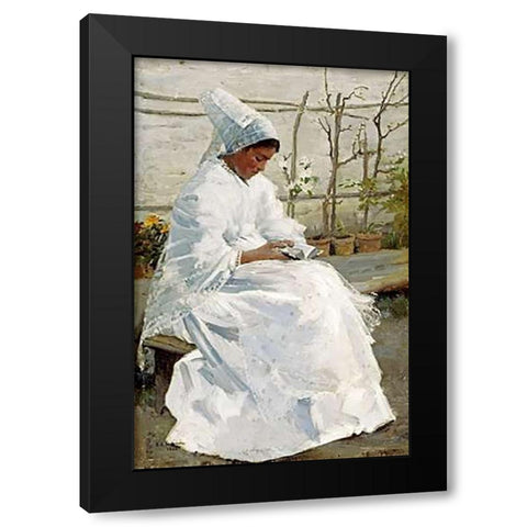 Communion Day Black Modern Wood Framed Art Print with Double Matting by Simmons, Edward Emerson