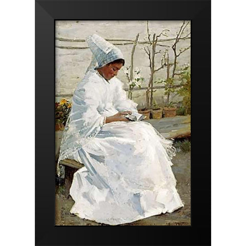 Communion Day Black Modern Wood Framed Art Print by Simmons, Edward Emerson