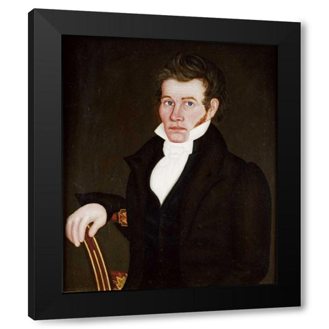 A Portrait of a Gentleman Black Modern Wood Framed Art Print with Double Matting by Smith, Royall Brewster