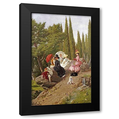 Summer Afternoon Black Modern Wood Framed Art Print by Spiridon, Ignace