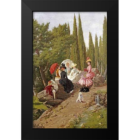 Summer Afternoon Black Modern Wood Framed Art Print by Spiridon, Ignace