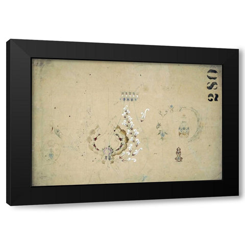 Original Design Sketch - Coffee Service Black Modern Wood Framed Art Print by Tiffany Studios