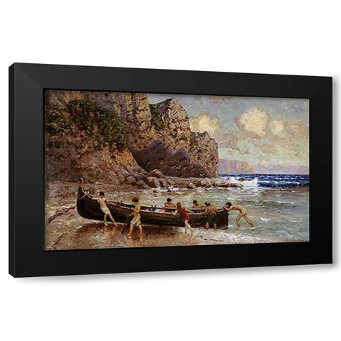 On The Beach After The Storm Black Modern Wood Framed Art Print with Double Matting by Von Suckow, Alexander