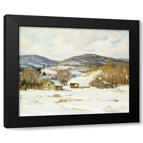 Early Snow Black Modern Wood Framed Art Print by Symons, George Gardiner